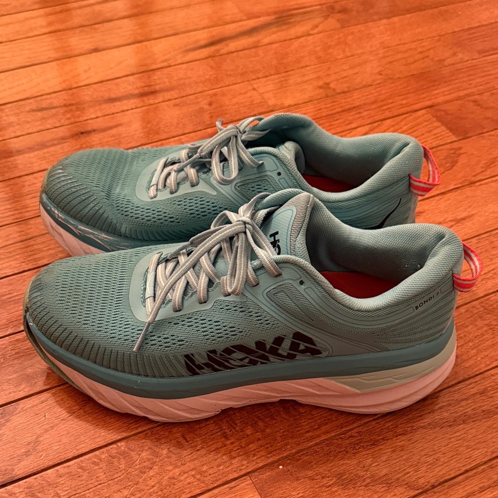 Hoka Bondi 7 Teal Running Shoes